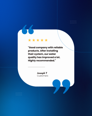 Blue and White Modern Customer Testimonial Reviews Instagram Post