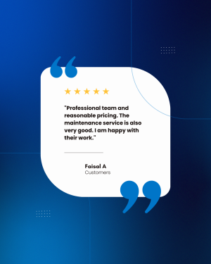 Blue and White Modern Customer Testimonial Reviews Instagram Post