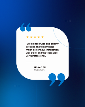 Blue and White Modern Customer Testimonial Reviews Instagram Post